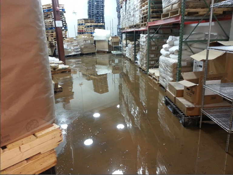 Commercial water damage restoration work